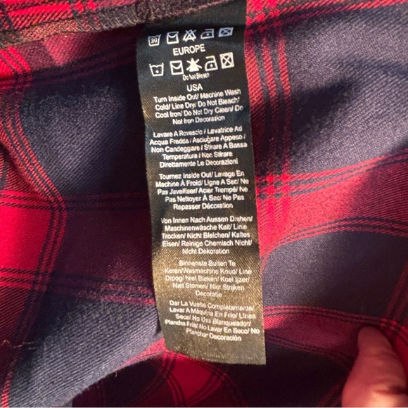 VOODOO VIXENS Sz S Plaid Red and Black Full Skirt with Pockets Unlined Zipper - Picture 9 of 9